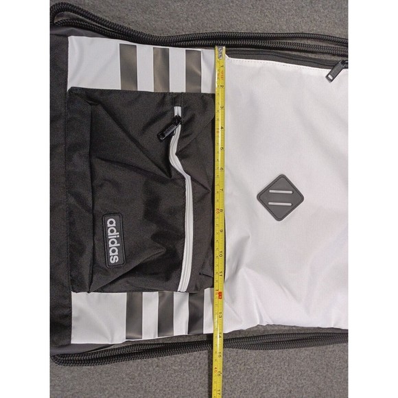 Adidas "Sack Pack" White Black - 18 X 14  Media Safe Lined Pocket New - Picture 3 of 9